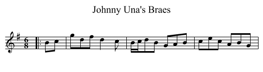 Johnny Una's Braes - staff notation