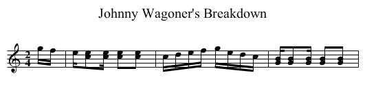 Johnny Wagoner's Breakdown - staff notation
