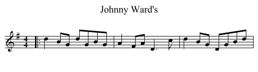 Johnny Ward's - staff notation