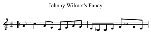 Johnny Wilmot's Fancy - staff notation