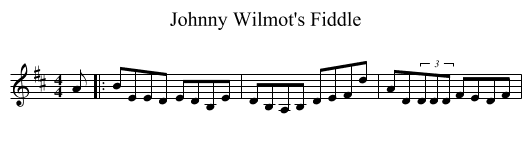 Johnny Wilmot's Fiddle - staff notation