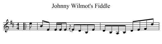 Johnny Wilmot's Fiddle - staff notation