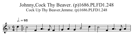 Johnny,Cock Thy Beaver. (p)1686.PLFD1.248 - staff notation