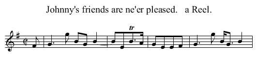 Johnny's friends are ne'er pleased.   a Reel. - staff notation