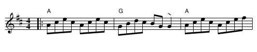 Johnny's reeling his flute - staff notation