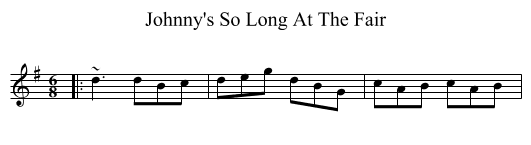 Johnny's So Long At The Fair - staff notation
