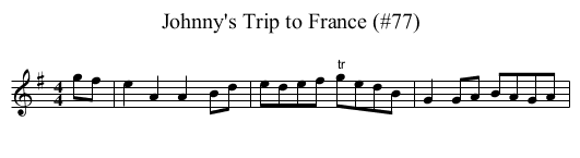 Johnny's Trip to France (#77) - staff notation
