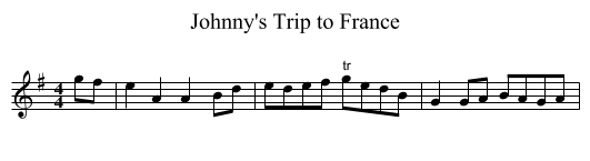Johnny's Trip to France - staff notation
