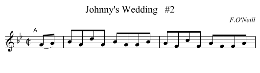 Johnny's Wedding   #2 - staff notation