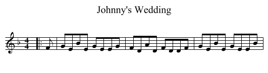 Johnny's Wedding - staff notation