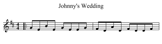 Johnny's Wedding - staff notation