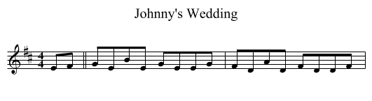 Johnny's Wedding - staff notation