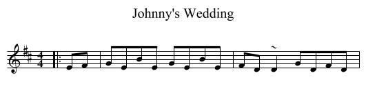 Johnny's Wedding - staff notation