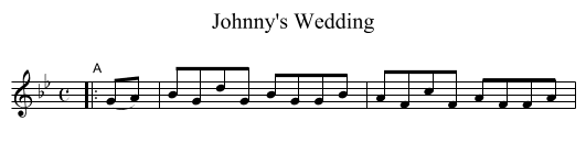 Johnny's Wedding - staff notation