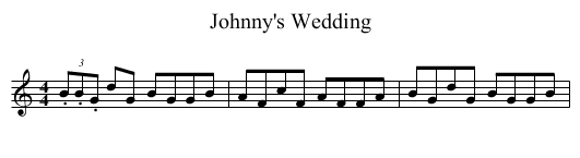 Johnny's Wedding - staff notation