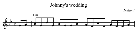 Johnny's wedding - staff notation
