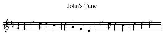 John's Tune - staff notation