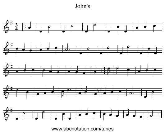 John's - staff notation