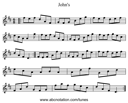 John's - staff notation