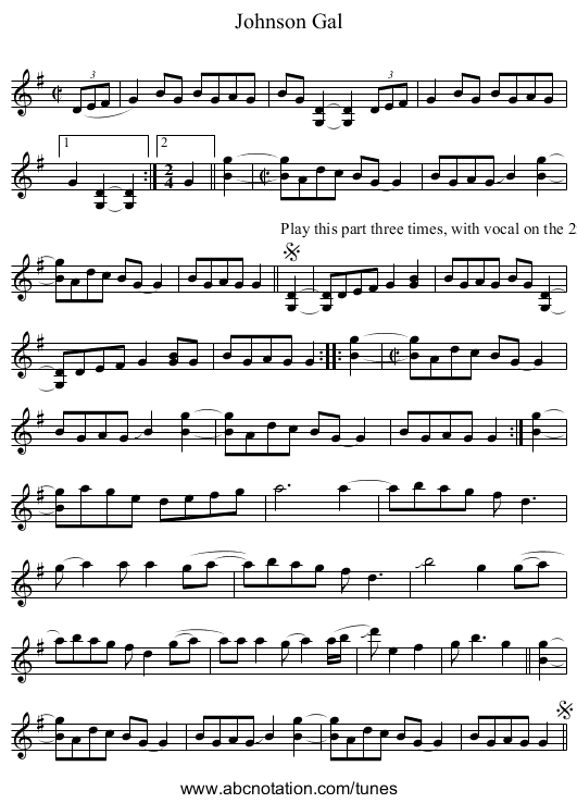 Johnson Gal - staff notation