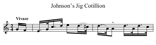 Johnson’s Jig Cotillion - staff notation
