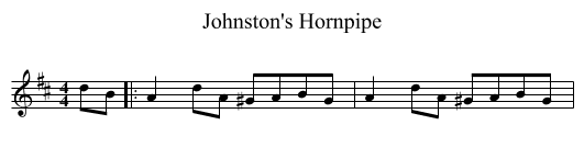 Johnston's Hornpipe - staff notation