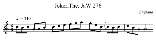 Joker,The. JaW.276 - staff notation