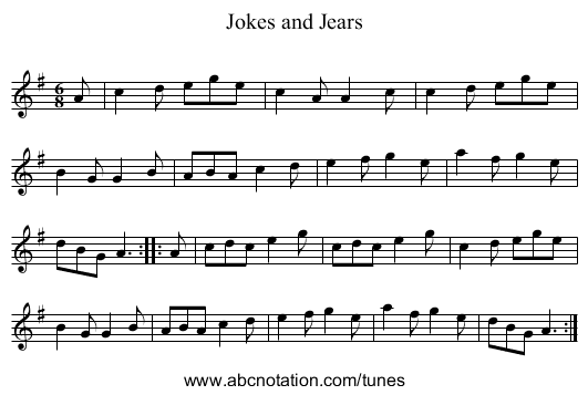 Jokes and Jears - staff notation