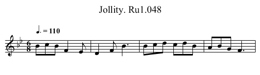 Jollity. Ru1.048 - staff notation