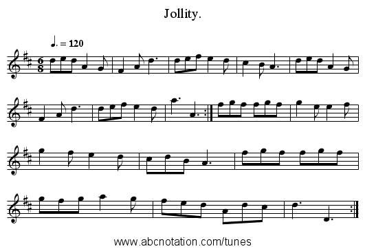 Jollity. - staff notation
