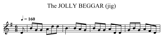 JOLLY BEGGAR (jig), The - staff notation