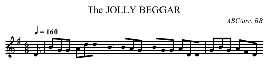 JOLLY BEGGAR, The - staff notation