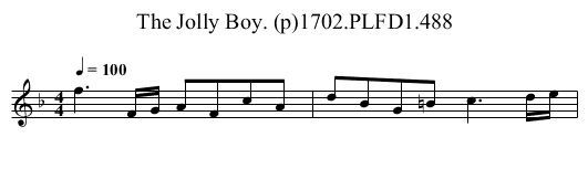 Jolly Boy. (p)1702.PLFD1.488, The - staff notation