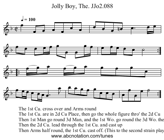 Jolly Boy, The. JJo2.088 - staff notation