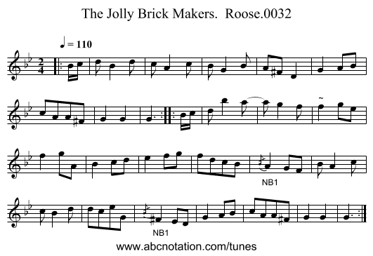 Jolly Brick Makers.  Roose.0032, The - staff notation