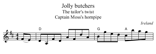 Jolly butchers - staff notation