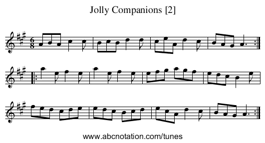 Jolly Companions [2] - staff notation