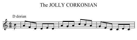 JOLLY CORKONIAN, The - staff notation