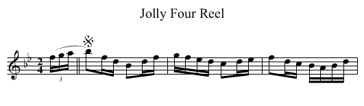 Jolly Four Reel - staff notation
