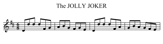 JOLLY JOKER, The - staff notation