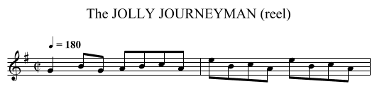 JOLLY JOURNEYMAN (reel), The - staff notation