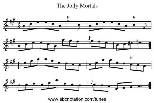 Jolly Mortals, The - staff notation