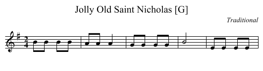 Jolly Old Saint Nicholas [G] - staff notation