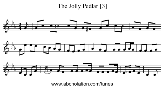 Jolly Pedlar [3], The - staff notation