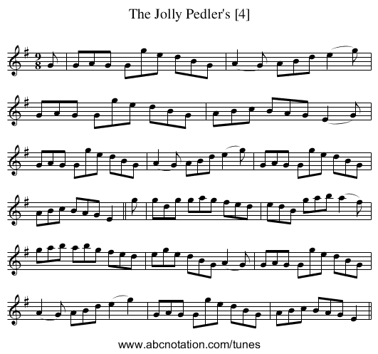 Jolly Pedler's [4], The - staff notation