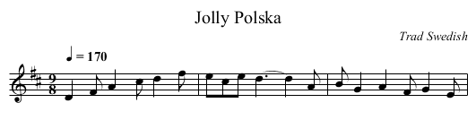 Jolly Polska - staff notation
