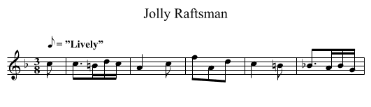 Jolly Raftsman - staff notation