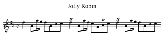 Jolly Robin - staff notation