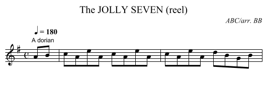 JOLLY SEVEN (reel), The - staff notation