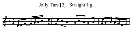 Jolly Tars [2].  Straight Jig. - staff notation